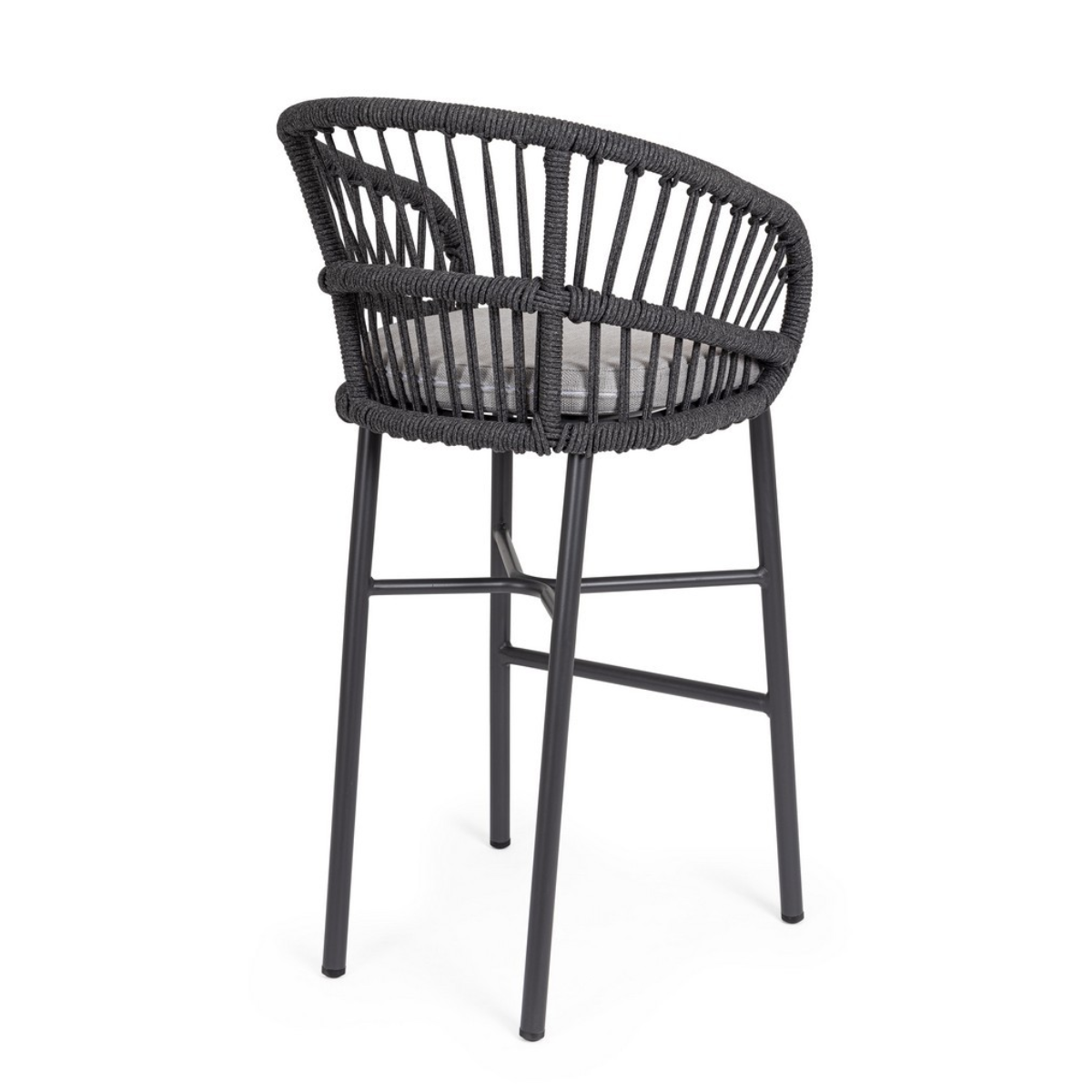 BT LASVEGAS Black design Polyrattan outdoor bar stool